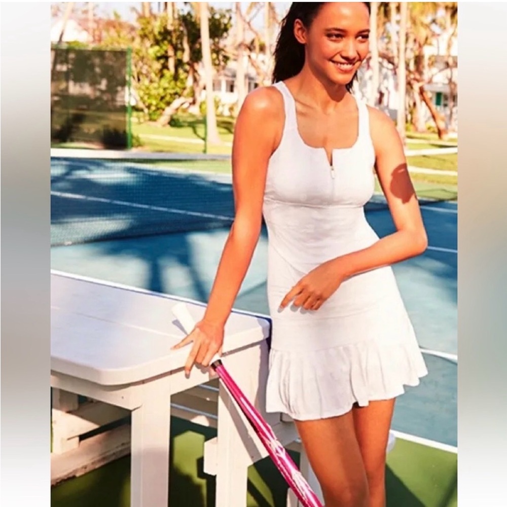 Lilly Pulitzer Luxletic White Embossed Tennis Tank